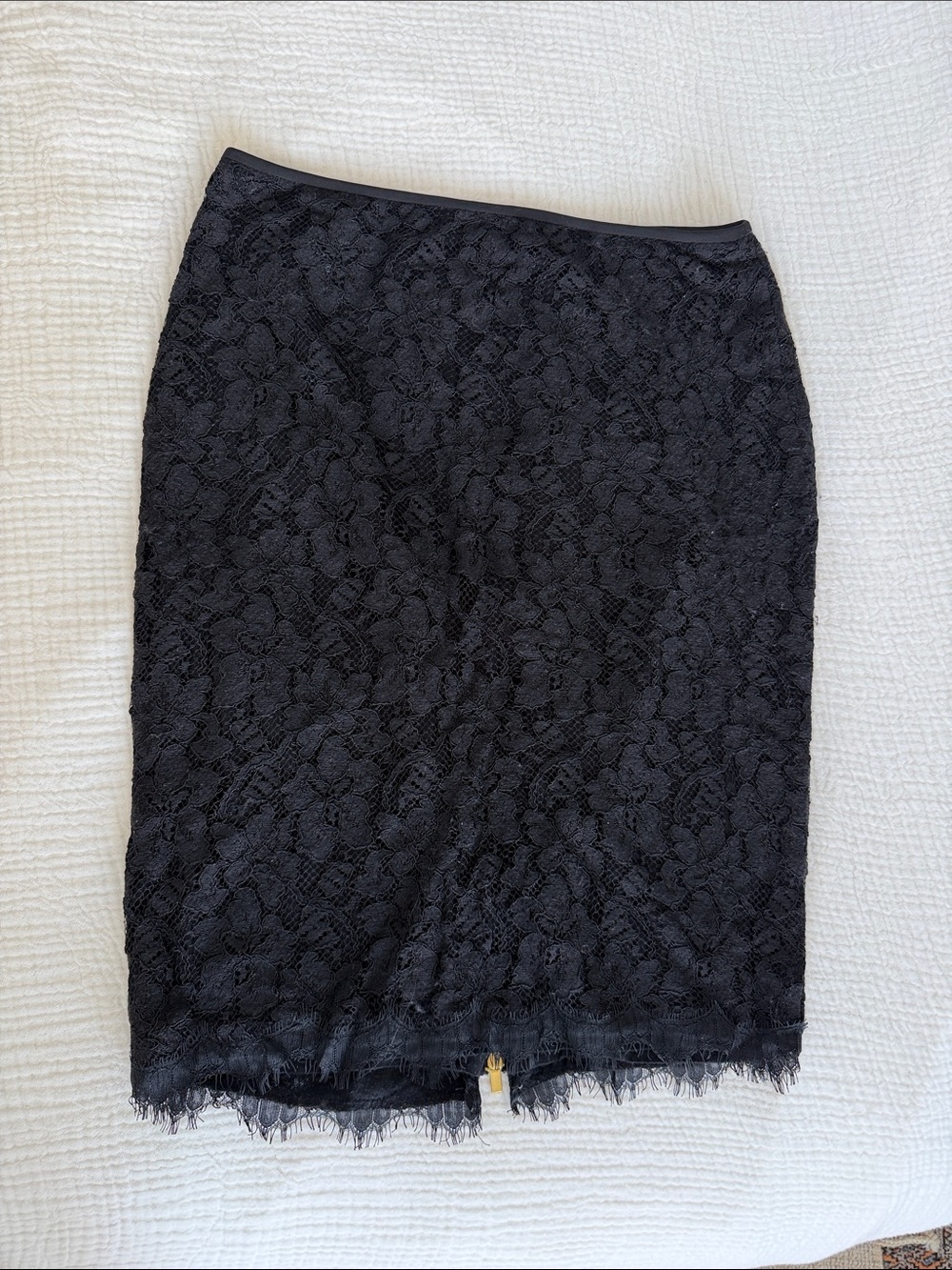 Diane von Furstenberg Black Lace Pencil Skirt